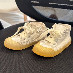 Zara Kids Cream Canvas Sneakers